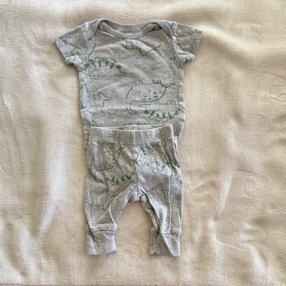 Gray and Green Dinosaur Kids Matching Set